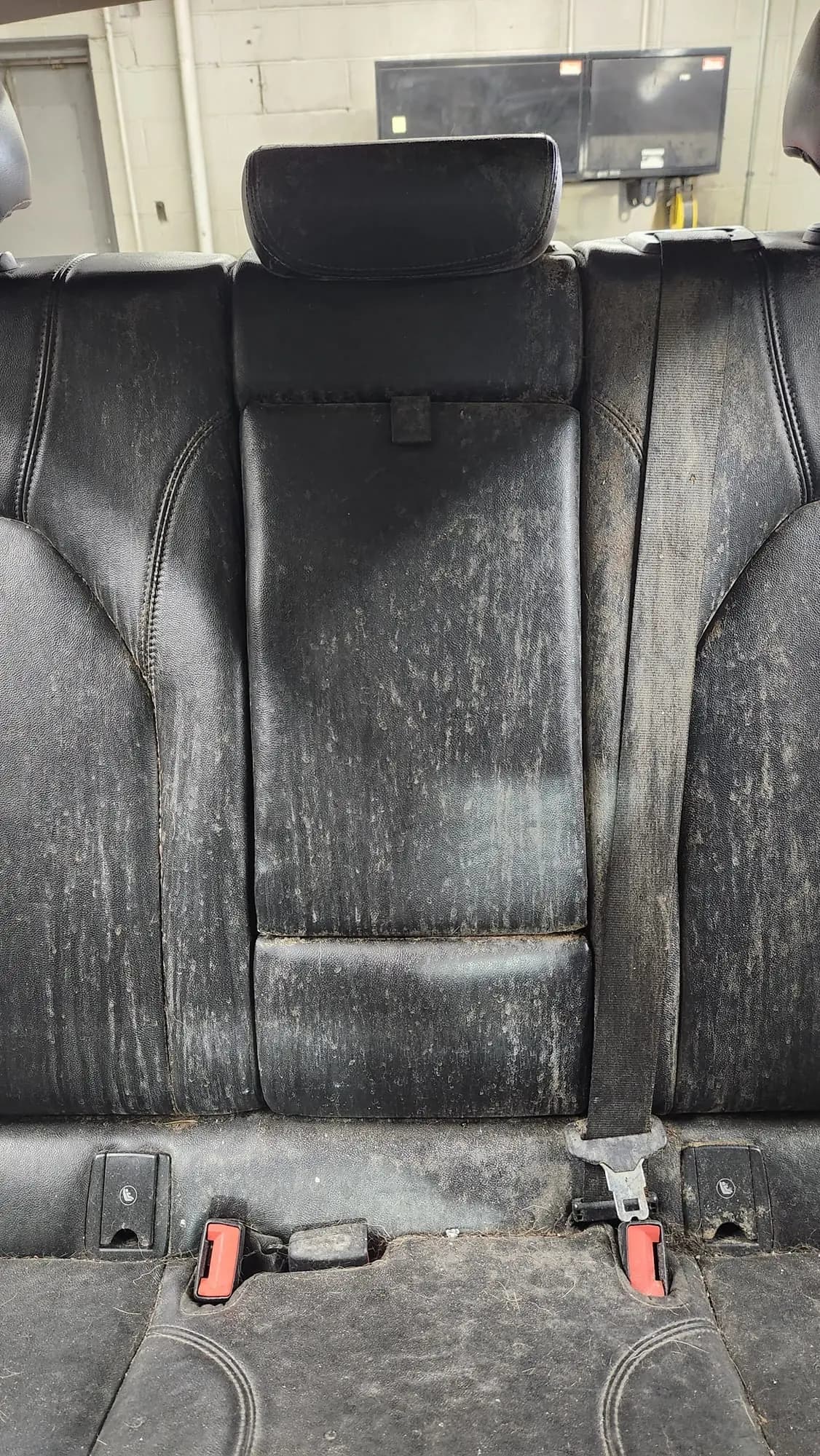 Car interior before deep cleaning service in Montreal